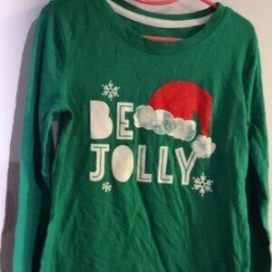 Cat & Jack 'Be Jolly' Christmas Girls Shirt Size 7/8